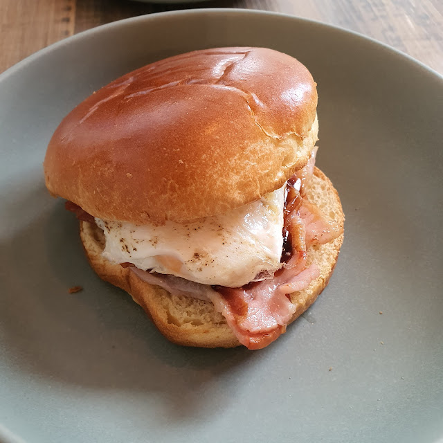 Bacon and Egg Brioche Roll